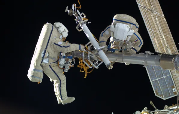 Картинка Космос, скафандр, МКС, Российские космонавты, Орлан МК