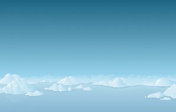 Картинка снег, синий, Минимализм
