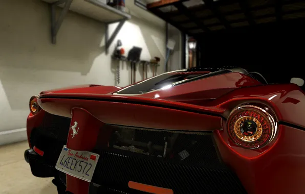 Картинка Ferrari, red, back light, laFerrari