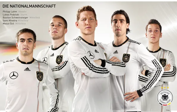 Картинка wallpaper, sport, Germany, football, Sami Khedira, Bastian Schweinsteiger, Philipp Lahm, Lukas Podolski, Mesut Ozil, players