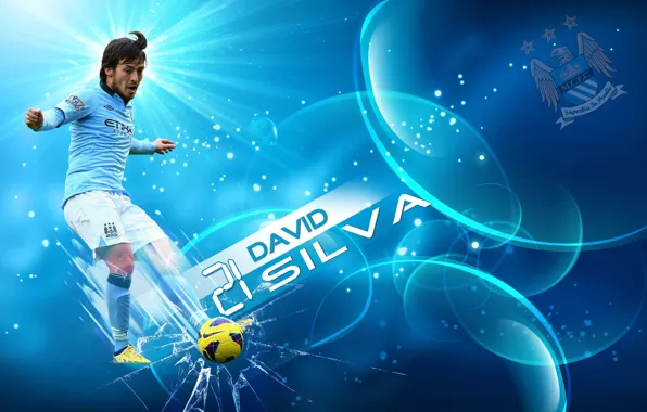 Картинка wallpaper, football, Spain, England, David Silva, Manchester City FC