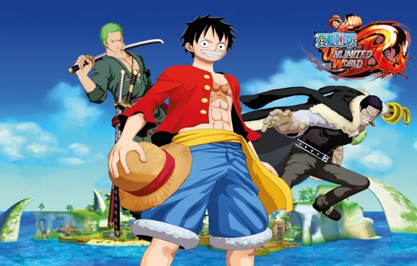 Картинка sword, game, One Piece, sea, pirate, hat, anime, katana, island, man, boy, captain, warrior, manga, …