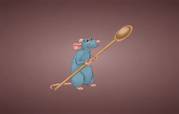 Картинка ложка, Рататуй, Ratatouille, грызун, rat, крыска