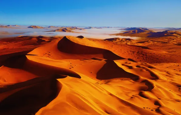 Картинка небо, туман, пустыня, дюны