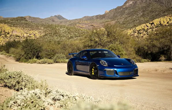 Картинка 911, Porsche, суперкар, порше, синяя, GT3
