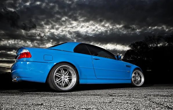 Картинка облака, синий, бмв, BMW, blue, E46