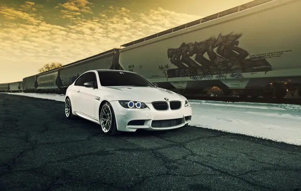Картинка BMW, white, E92, frontside