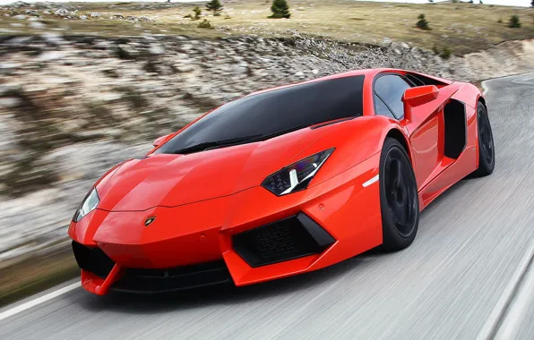 Картинка дорога, фото, скорость, cars, auto, Lamborghini Aventador