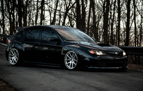 Картинка Subaru, черная, профиль, black, impreza, субару, импреза