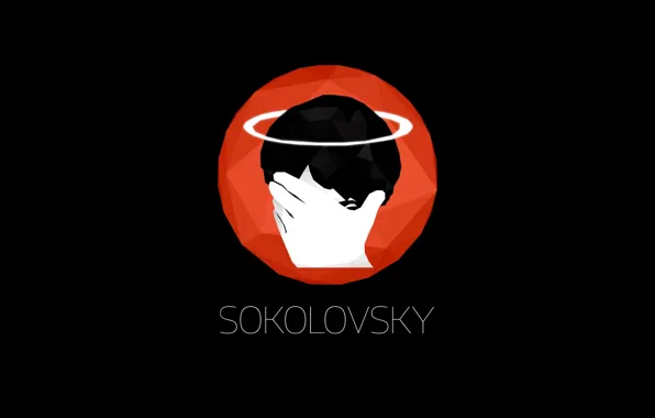 Картинка Red, Art, Black, Logo, White, Wallpaper, Minimalism, Sokolovsky