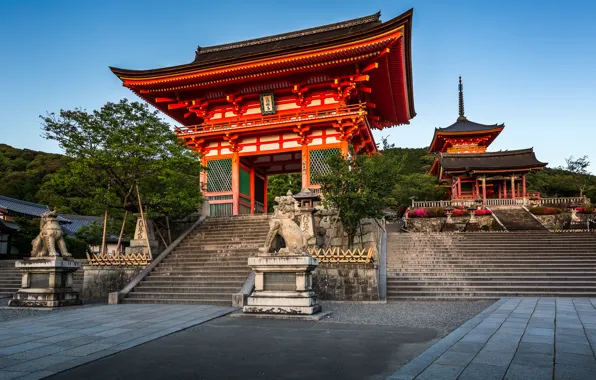 Картинка ворота, Япония, храм, Japan, Kyoto, Киото, Kiyomizu-dera Temple, Ворота Нио, Deva gate, Храм Киёмидзу-дэра