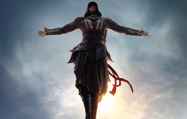 Картинка прыжок, ассасин, Assassin's Creed, Майкл Фассбендер, Кредо Убийцы