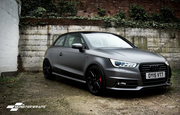 Картинка Audi, black, grey, full, Satin, wrap