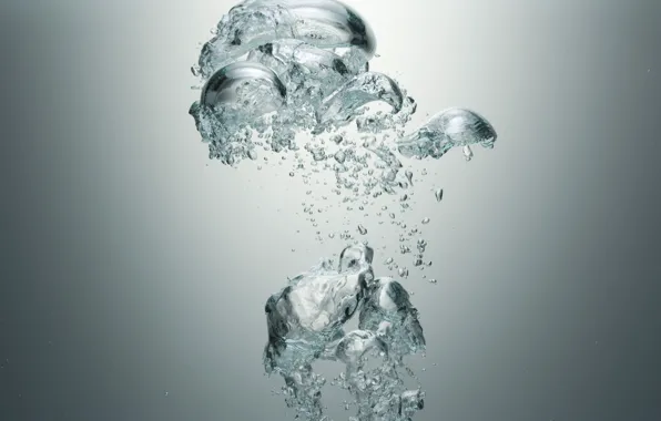 Картинка вода, макро, пузыри, серый, фон, жидкость, прозрачная, пузырь, текстуры, под водой, жидкая среда