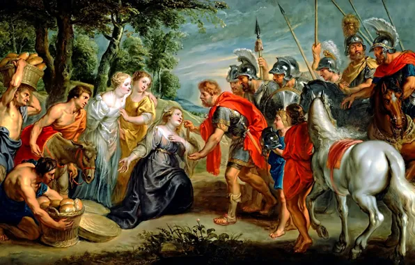Картинка картина, Rubens, David Meeting Abigail