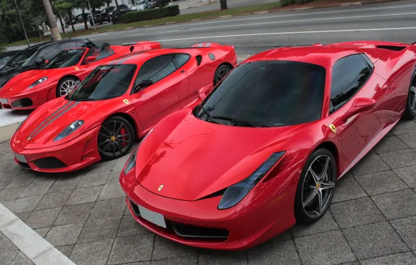 Картинка Ferrari, Red, Supercars, 458 Spider, 430 Scuderia, F430 Spider