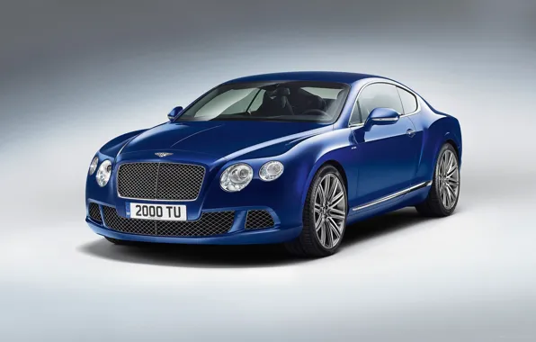 Картинка Bentley, Continental, Blue, Speed, (2013)