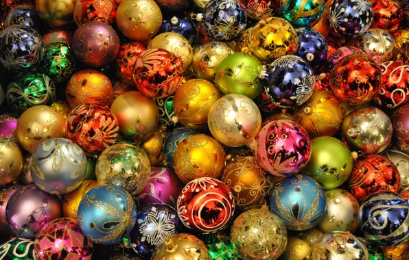 Картинка шарики, игрушки, новый год, рождество, текстура, украшение