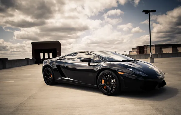 Картинка чёрный, Lamborghini, Gallardo, black, ламборджини, галлардо
