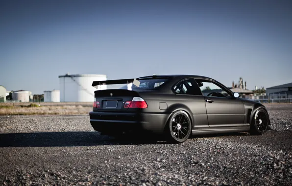 Картинка черный, тюнинг, бмв, BMW, black, E46