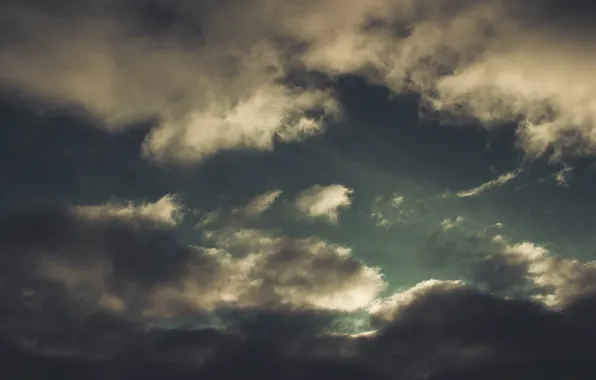 Картинка облака, пейзаж, тучи, природа, темнота, green, обои, высота, Небо, dark, wallpaper, sky, обои на рабочий …