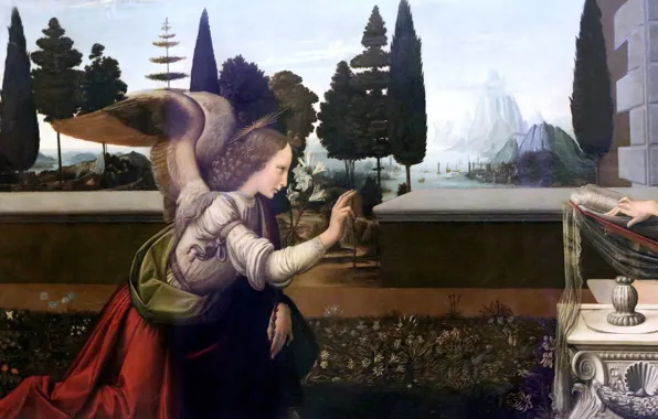 Картинка картина, Florence, Annunciation to 1470, Leonardo da Vinci