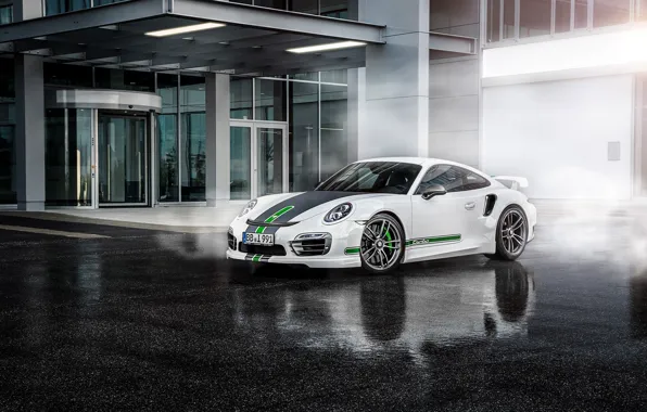 Картинка Porsche, Front, White, Turbo, Supercar, 991, 2014, TechArt
