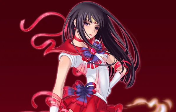 Картинка девушка, красный, огонь, форма, sailor mars, Bishoujo senshi sailor moon, Hino Rei