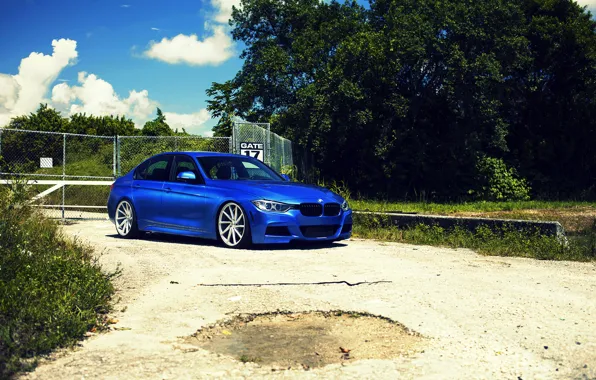 Картинка BMW, wheels, blue, 335i, vossen, f30