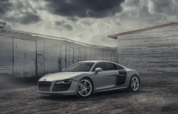 Картинка Audi, Car, Clouds, Cool, Clean, Photography, Supercar, Silver, Fog, Exotic, Sharp, Awesome, European Cars