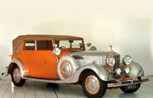 Картинка Rolls-Royce, Orange, Car, Classic, Headlights, Luxury Classic Car, RRR 65