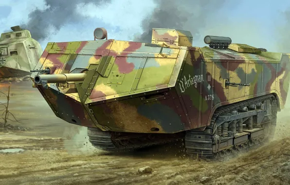 Картинка рисунок, Saint Chamond, Сен-Шамон, французский танк