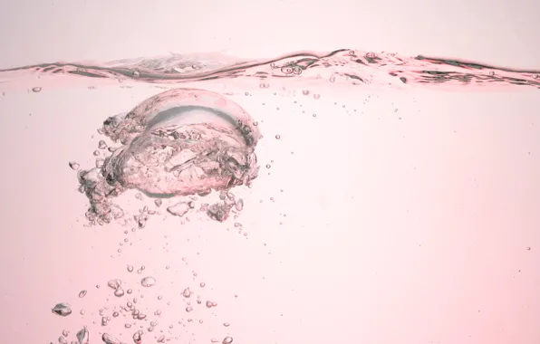 Картинка вода, макро, поверхность, пузыри, фон, розовый, жидкость, прозрачная, пузырь, текстуры, под водой, жидкая среда