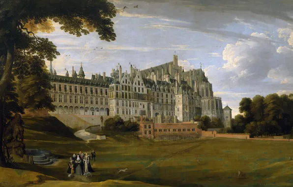 Картинка пейзаж, картина, Ян Брейгель старший, Королевский Дворец Тервюрен в Брюсселе