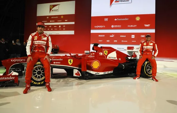 Картинка Alonso, Massa, 2013 Ferrari