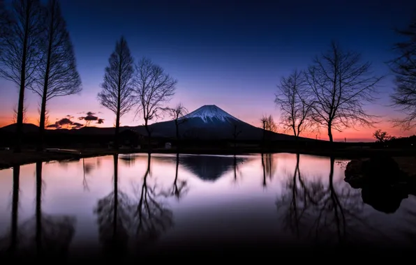 Картинка гора, сакура, japan, Фудзияма, fuji