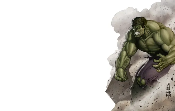 Картинка зеленый, шорты, пыль, злой, Халк, Hulk, MARVEL, Bruce Banner, Брюс Беннер