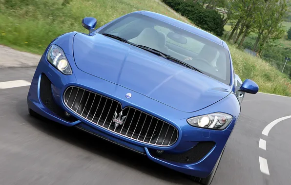 Картинка дорога, Maserati, GranTurismo, мазерати, передок, Sport