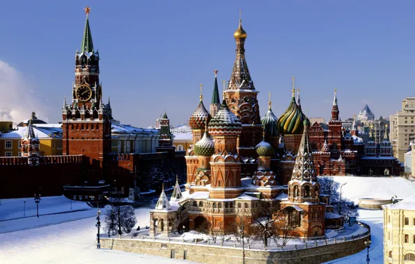 Картинка зима, россия, красная площадь