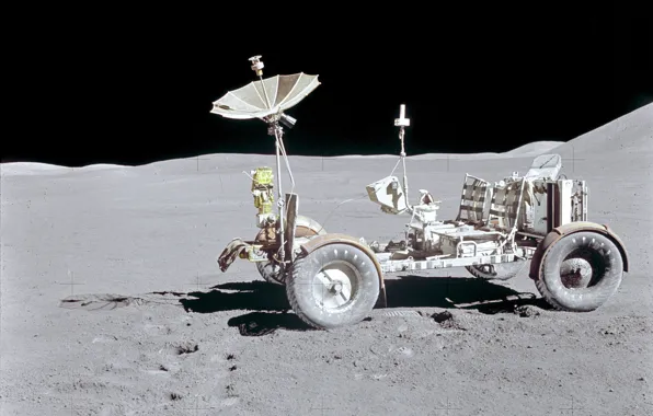 Картинка космос, обои, луна, nasa, лунный автомобиль
