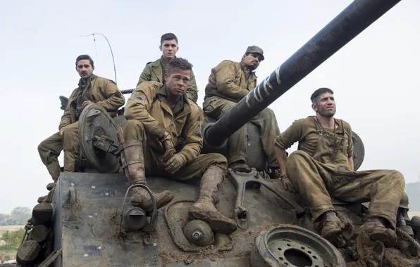 Картинка танк, Брэд Питт, Brad Pitt, драма, экипаж, M4 Sherman, Fury, «Ярость»