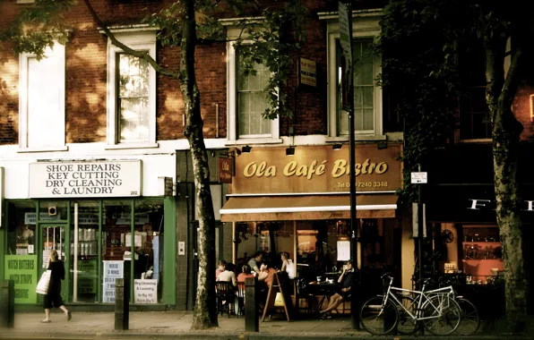 Картинка улица, Англия, Лондон, кафе, On the Shaftsbury