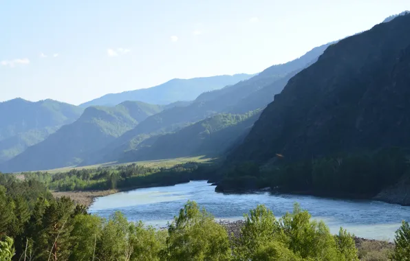 Картинка природа, река, Катунь, Алтай