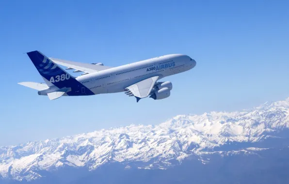 Картинка небо, авиация, самолет, Airbus A380