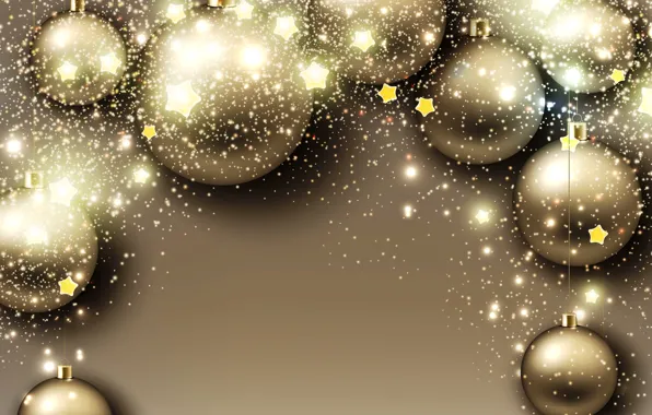 Картинка звезды, сияние, шары, Новый Год, Рождество, christmas, new year, balls