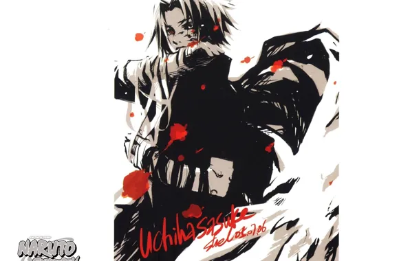 Картинка кровь, крылья, руки, белый фон, Naruto, бинты, ninja, ниндзюцу, Sasuke Uchiha, Наруто Ураганные хроники