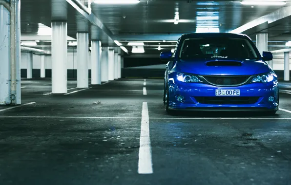 Картинка Subaru, Impreza, WRX, blue, front