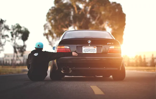 Картинка BMW, кепка, парень, Coupe, E36