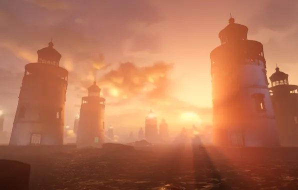 Картинка BioShock, Sunset, lighthouse, BioShock Infinite