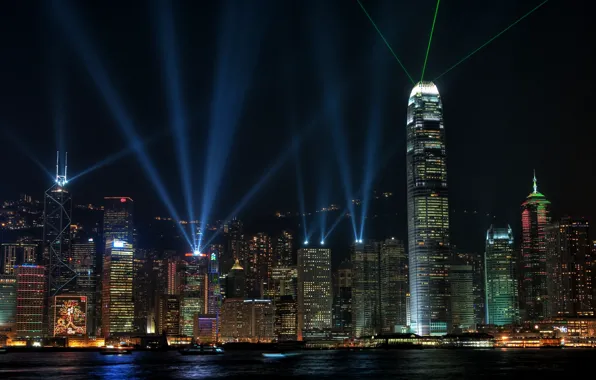 Картинка ночь, огни, красота, Гонконг